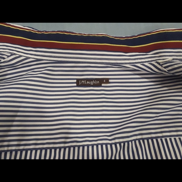 J.McLaughlin striped shirt white & blue - Picture 3 of 9
